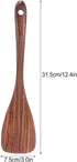 Wooden Spatula for Cooking, Nonstick Teak Wooden Shovel with Long Flat Handle for Kitchen Cooking