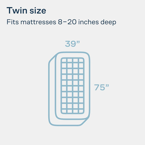 Niagara Cotton Twin Mattress Topper, Pillow Top Quilted Fitted Cooling Cover for Back Pain, Fits 20 Inches (39x75)