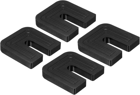 PATIKIL Rubber Isolator Pads, 4 Pcs U-Shaped Anti-Vibration Mats 1.97" x 1.97" for Mini Split AC Compressor, Black