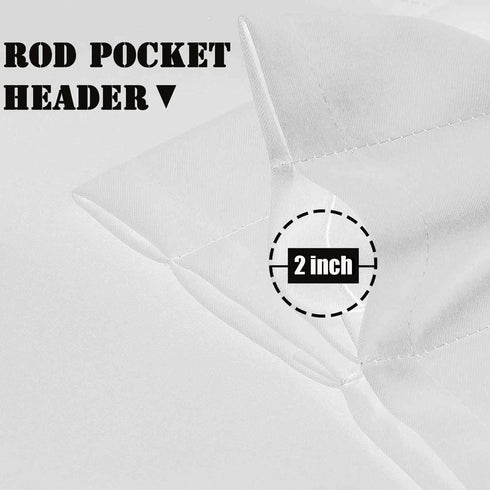 White Valance for Window, Kitchen Valance Curtains, 52 X 18 Inch Long Rod Pocket Farmhouse Panel