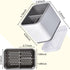 Cutlery Drainer Sink Caddy Utensil Holder, Spoon Chopsticks Fork Drain Rack Storage Organizer Compartment Box (Grey)