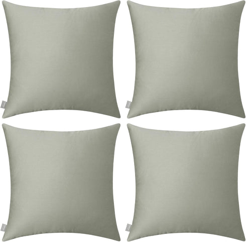 Thmyo 4-Pack 100% Cotton Decorative Throw Pillow Case, Grey, 20x20 Inch for Sofa Bedroom