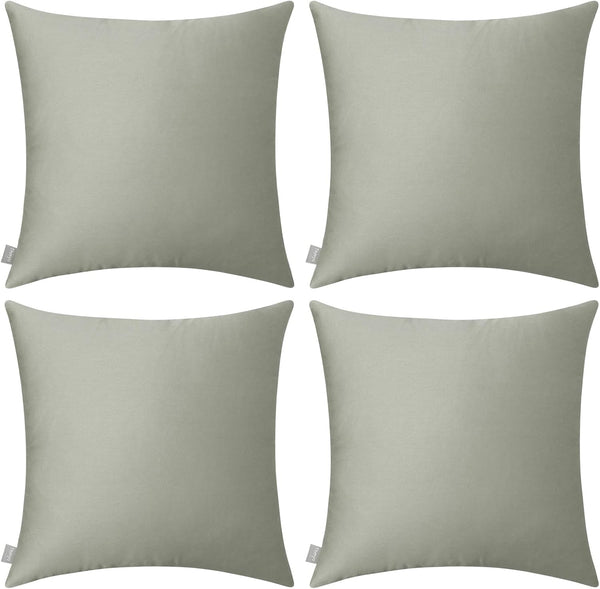 Thmyo 4-Pack 100% Cotton Decorative Throw Pillow Case, Grey, 20x20 Inch for Sofa Bedroom