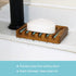HTB Soap Dish with Slanted Waterfall Design, Teak Wood Bar Soap Holder for Shower, Bathroom, Kitchen