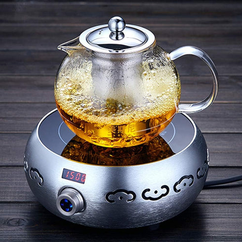 Hofu Small Clear High Borosilicate Glass Tea Pot with Removable 304 Stainless Steel Infuser, 660 ml
