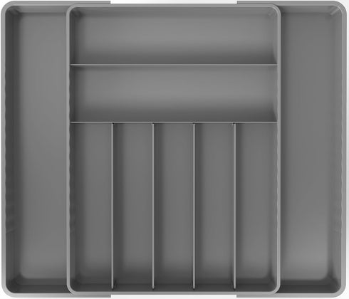 Simple Houseware Expandable Flatware Organizer - Grey Kitchen Drawer