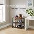 3-Tier Closet, 6 Wooden Shoe Rack with Metal Mesh Shelves - for Entryway, Hallway & Bedroom Holds Pairs, Ideal