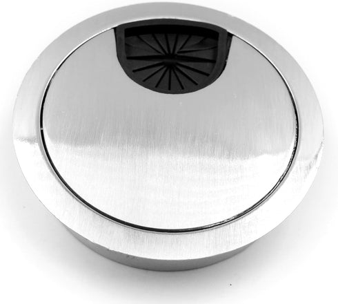 Jetland Desk Grommet for Wire Organizer - Brushed Silver, Fits 2" Hole, GBS53 (2-Pack)