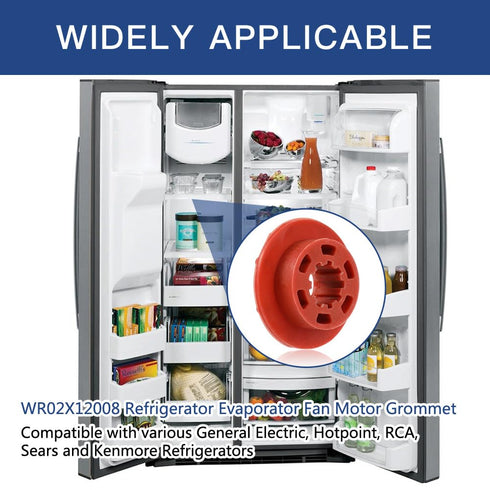2Pcs WR02X12008 Refrigerator Evaporator Fan Motor Grommet for GE & Hotpoint Refrigerators and Freezer - Replaces AP3795810, 1091586, WR02X10519, WR2X10519
