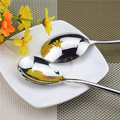 Stainless Steel Soup Spoons, Long Handled Spoons, Silver Pack of 5