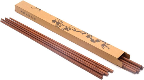 Bamber 16.5 Inches Extra Long Wood Chopsticks Set, Cooking Frying Chopsticks, Set of 5 Pairs