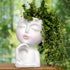 Women Face Planters, Small Plant/Flower Pots with Drainage for Indoor Outdoor Succulents, White Vase Decor (7 Inch)