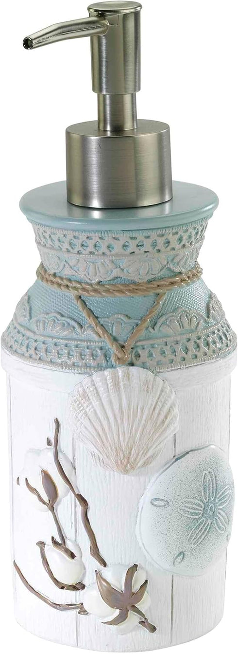 Avanti Linens Lotion Pump/Soap Dispenser - Farmhouse Chic Bathroom Decor Countertop Accessories (Farmhouse Shell