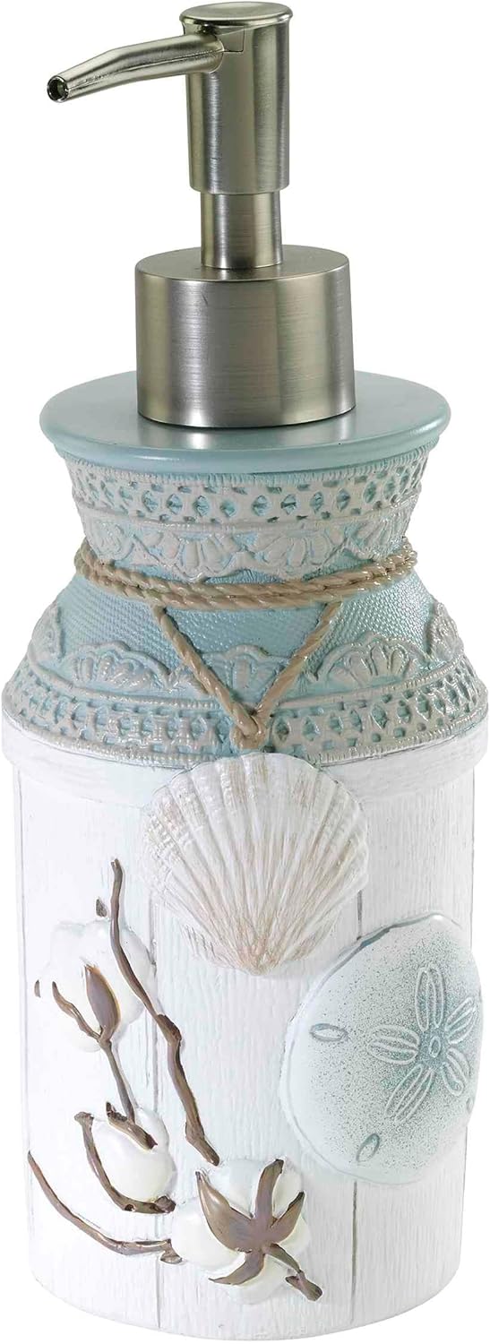 Avanti Linens Lotion Pump/Soap Dispenser - Farmhouse Chic Bathroom Decor Countertop Accessories (Farmhouse Shell
