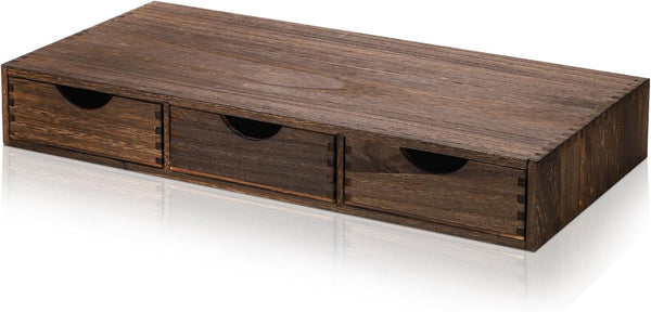 Suzile Coffee Pods Storage Holder - Vintage Wooden K Cup Drawer Organizer for Home Office Accessories (3 Drawer)
