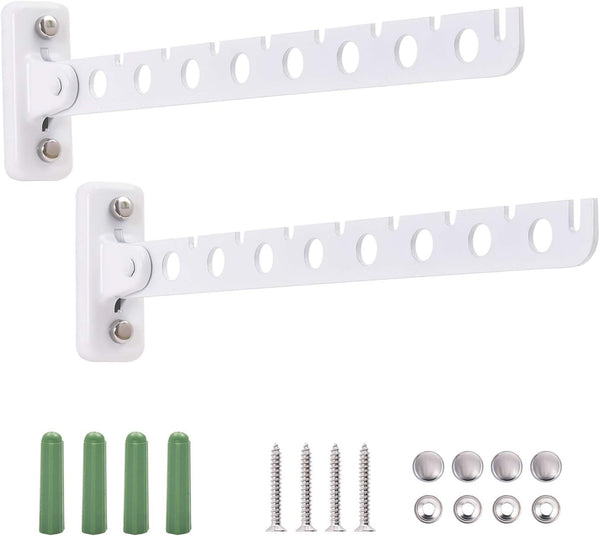 Wall Mount Clothes Hanger, Stainless Steel Laundry Hanger Dryer Rack, Retractable Clothes Rack, 2 Pack