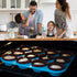 Silicone Muffin Pan Cupcake Set, Non-Stick 12 Cups and Mini 24 Cups, BPA Free with Spatula & Oil Brush