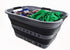 SAMMART 30L (8 Gallon) Collapsible Plastic Laundry Basket - Foldable Pop Up Storage Container (Grey/Black)