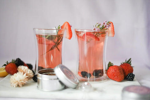 Set 6 (6 oz 177 ml) Teabloom Modern Insulated Turkish Tea Glasses - of Double Walled Glass Teacups /
