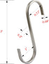 YourGift 20 Pack Flat S Hooks - Stainless Steel 3 inches S Shaped Hanging Hooks for Kitchen, Bathroom, Office
