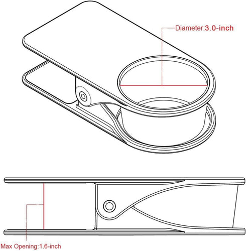 Huge Drinking Cup Holder Clip for Home Office Table Desk Side - Black, Storage for Water, Soda, Coffee Mug, Potted
