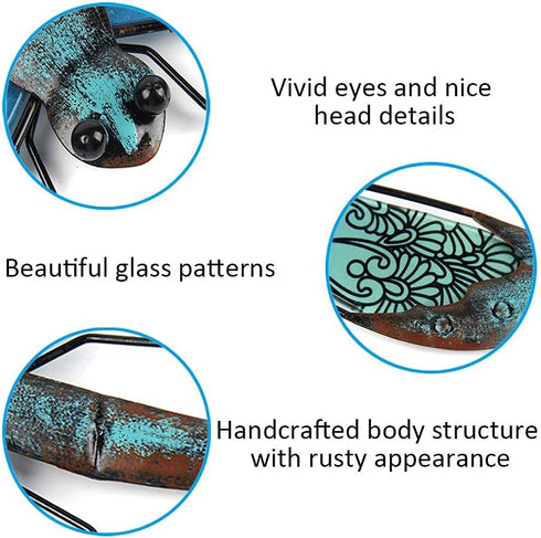 LIFFY Metal Dragonfly Wall Decor, Outdoor Garden Art for Patio, Living Room, 14inch