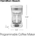 12 Programmable (46294J) Hamilton Beach Cup Drip Coffee Maker Machine, Regular & Bold Brew Options, Auto Pause