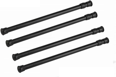 Tension Rods, 4 Pack Adjustable Spring Steel Cupboard Bars, 15.7-28 Inches (Black)
