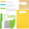 Leking 8 Pcs Wooden Kitchen Knife Set for Kids, Safe Knives, Potato Slicers, and Cutting Board