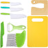 Leking 8 Pcs Wooden Kitchen Knife Set for Kids, Safe Knives, Potato Slicers, and Cutting Board
