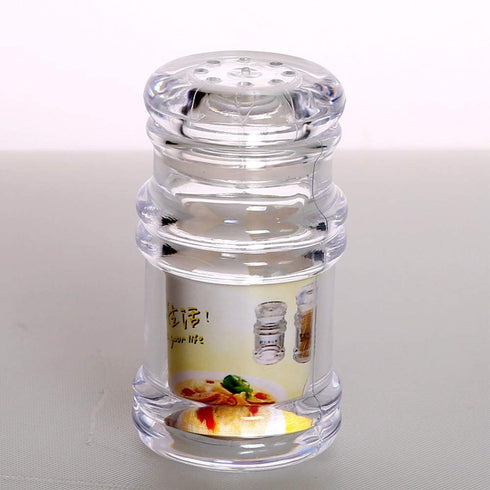 Acrylic Condiment Salt Pepper Chili Powder Shaker - Cruet Bottle with Nine-Hole Cover, Gold & Clear, F5xH9.4cm