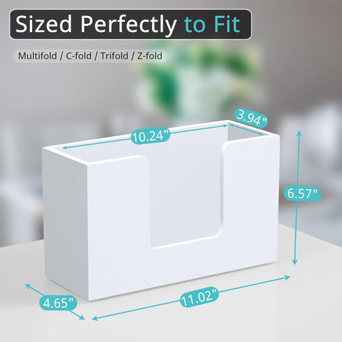 Countertop, Countertop Paper Towel Dispenser Wooden Bathroom Paper Towel Holder, White Napkin Holder for Kitchen