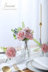 Floroom 25pcs Artificial Flowers Shimmer Blush and Peach Foam Fake Roses with Stems for DIY Wedding Bouquets