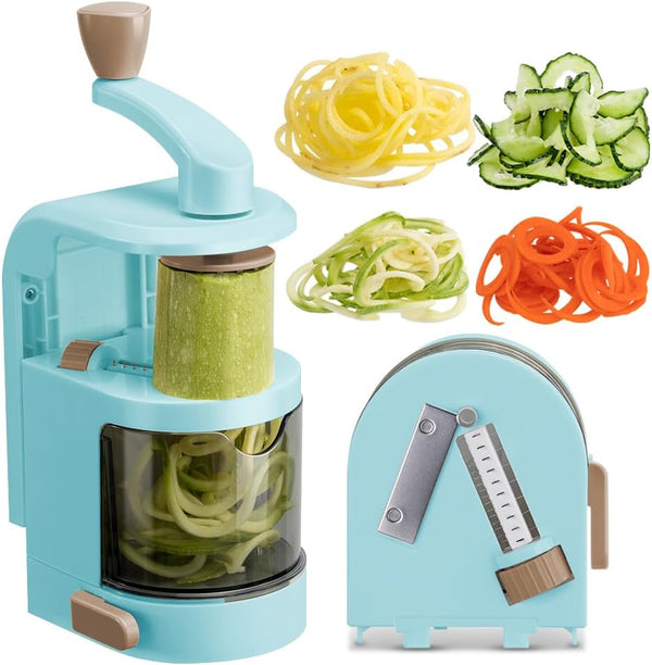Badelite Vegetable Spiralizer 4-IN-1 Rotating Blade Veggie Spiralizer Zucchini Noodle Maker with