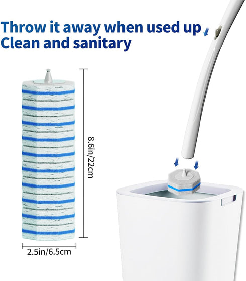 60pc 60 BaseToliet Refills Disposable Toilet mats Brush Cleaning System, Toilet Cleaning Brush, Replacement Brush