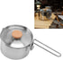 Camping Tea Pot, 1L Resistance Stainless Steel Multifunction Outdoor Kettle with Lid and Removable Handle