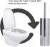 Toilet Brush and Holder Set, Stainless Steel Long Handle Toilet Bowl Cleaner, Soft Toilet Cleaning Brush (Silver)