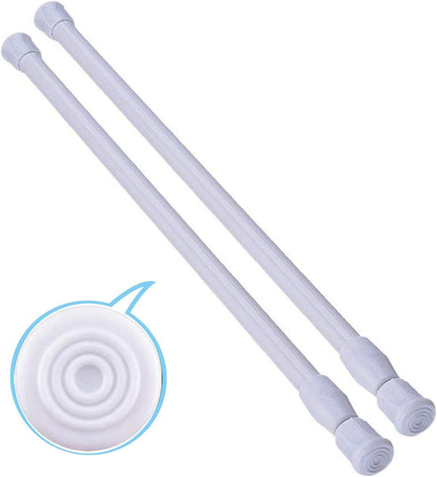 Adjustable Tension Rods for Shower, Curtain, Window, 15.7 to 28 in, 2 Pack, Spring Cupboard Bars for Kitchen Utensils