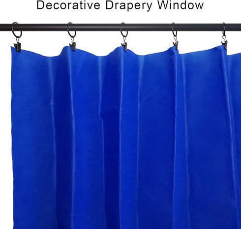44 Pack Metal Curtain Rings with Clips, Drapery Clips with 1 in I D, Fits 6/8 in Curtain Rod, Black
