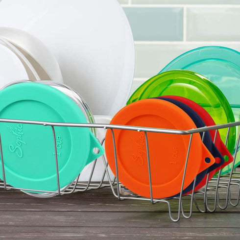 Sophico Round Silicone Storage Cover Lids, 1 Cup Replacement for Anchor Hocking and Pyrex 7202-PC Glass Bowls