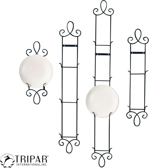 TRIPAR Augusta Narrow Vertical Plate Rack, Black, 2 Tiers - Lightweight & Durable