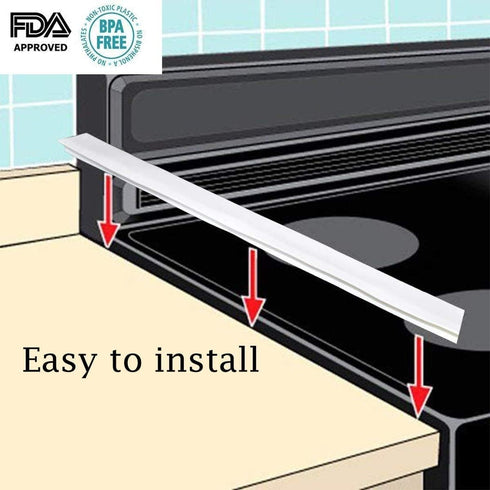 Silicone Gap Cover, (2 Pack) Silicone Gap Stopper Kitchen Stove Counter Fillers, Food Grade