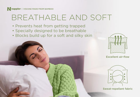 Set 2 Nappler Cooling Pillow for hot Sleepers - Bed Pillows Queen Size Premium of - Adjustable Shredded Memory Foam