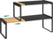 SONGMICS HOME Spice Racks, Expandable Cupboard Shelf Orgnizers, Kitchen Counter Shelves, Bamboo