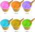URMUYJJ Frozen Set (6) Ice Cream Cups with Spoons Cartoon Candy Colorice cream bowls Dessert Sundae Yogurt Bowls