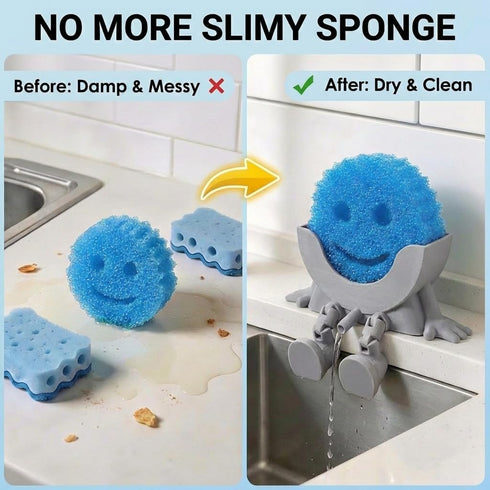 Generic 3D Countertop (1, Creative Hanging Sponge Holder with Drainage/Traceless Glue, Printing Funny Sponge Holders