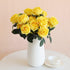 Jasion Artificial Roses Flowers - 10 Heads Silk Bouquet for Home Office Parties and Wedding Decoration (Yellow)