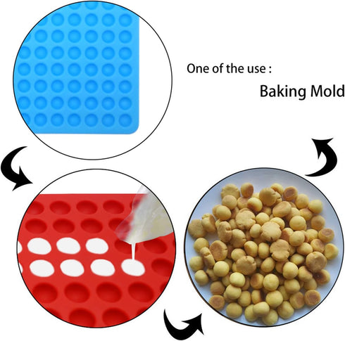 468-Cavity Mini Round Silicone Molds - Chocolate Drops Mold, Small Dog Treat Maker, Semi Sphere Gummy Candy Molds for
