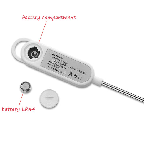Digital Meat Food Thermometer for Cooking Kitchen BBQ, Instant Read Probe Thermometer with Long Probe for Candy, Milk,
