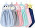 FHDUSRYO 6Pcs Cute Animals Hand Towels Set for Kitchen, Absorbent Soft Coral Velvet